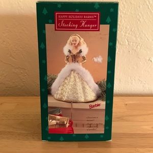 Hallmark 1995 Happy Holidays Barbie Stocking Holder. New In Box